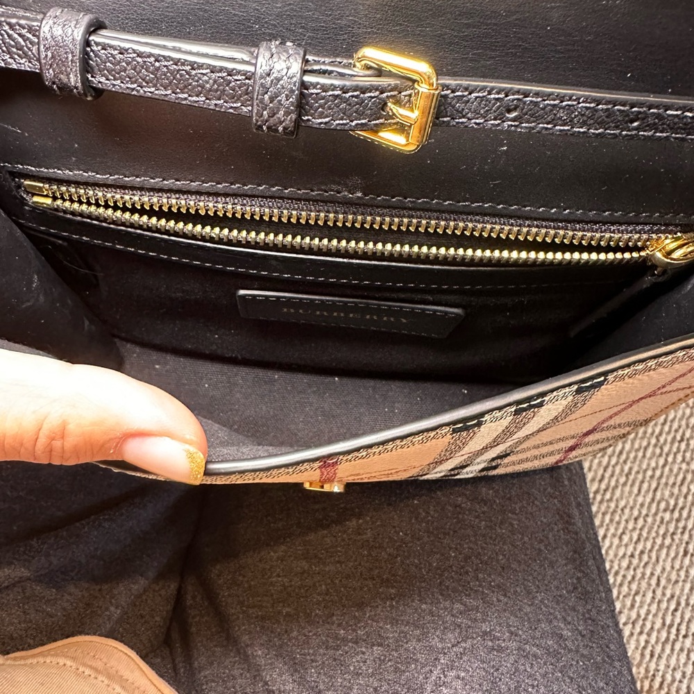 Burberry Black and Tan Check Crossbody Bag - Picture 5 of 5